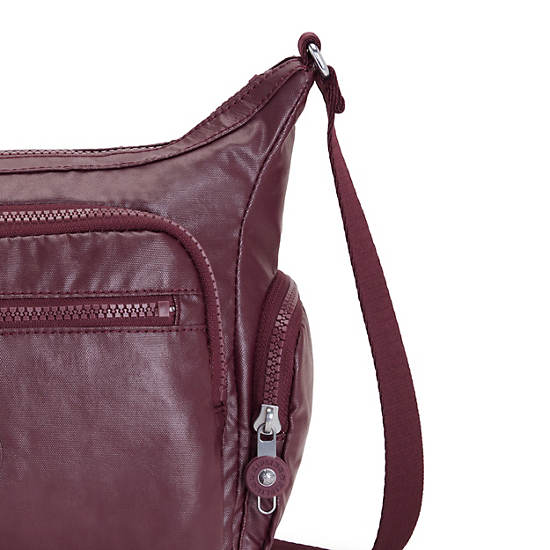 Kipling Gabbie Small Metallic Crossbody Väska Vinröda | SE 2071UZ